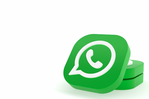 Whatsapp application green logo icon 3d render