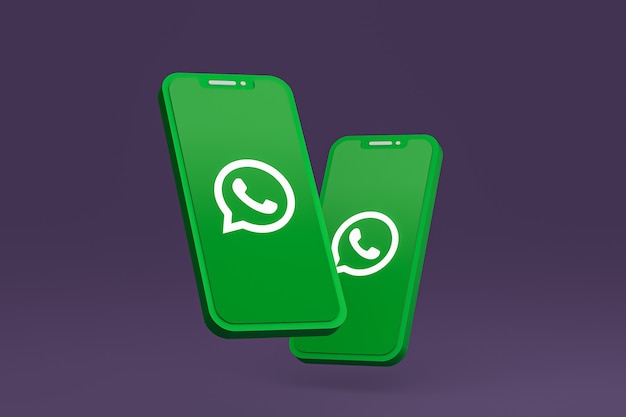 Whatsapp icon on screen smartphone or mobile phone 3d render