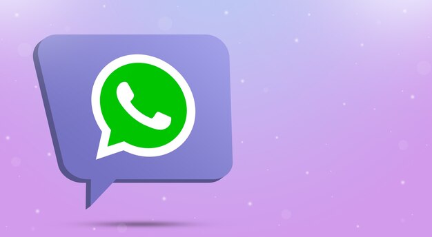 Whatsapp logo icon on speech bubble 3d