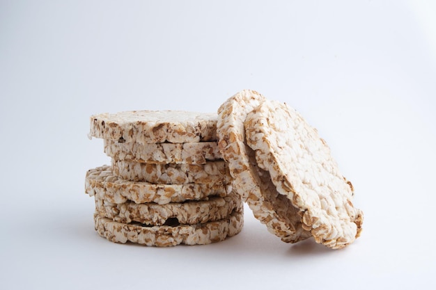 Wheat bread on a white background a popular product is delicious and healthy food