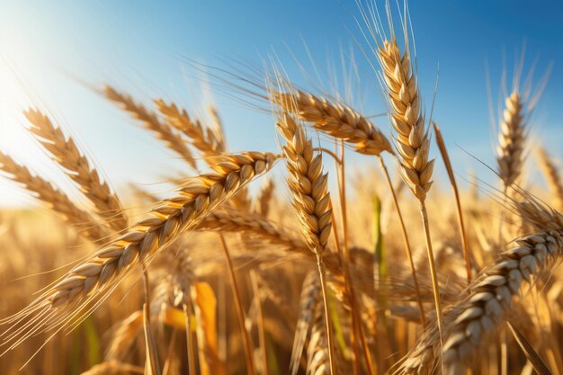 Wheat closeup on the field