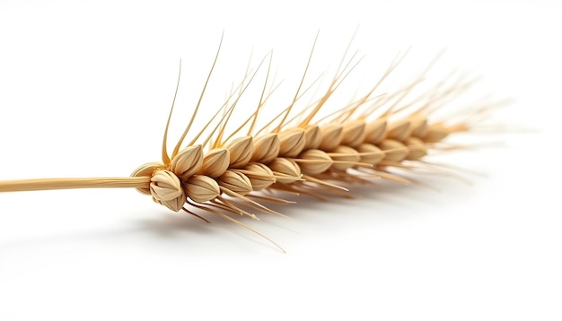 Photo a wheat ear with a bunch of ears on a white background