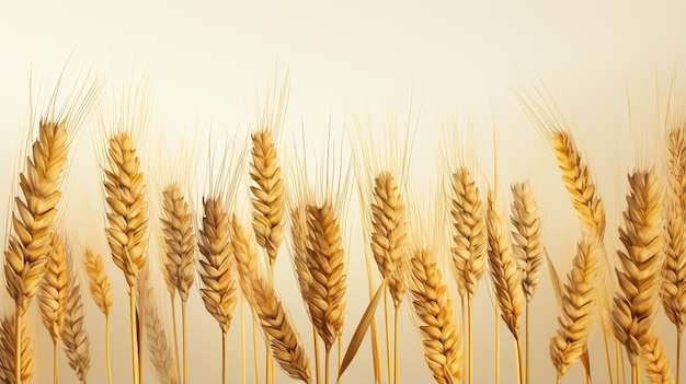 Wheat Ears Horizontal Border Seamless Pattern