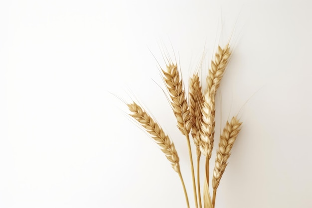 Wheat ears on a white background