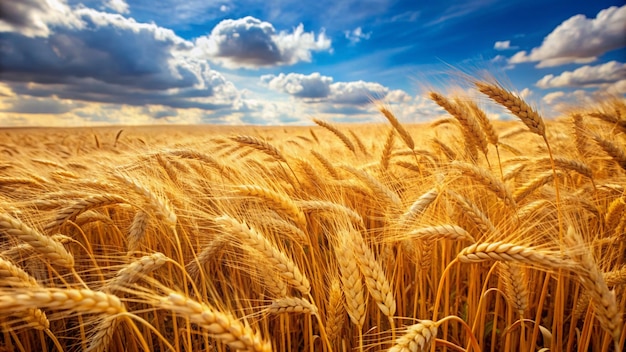 wheat field against a beautiful sky