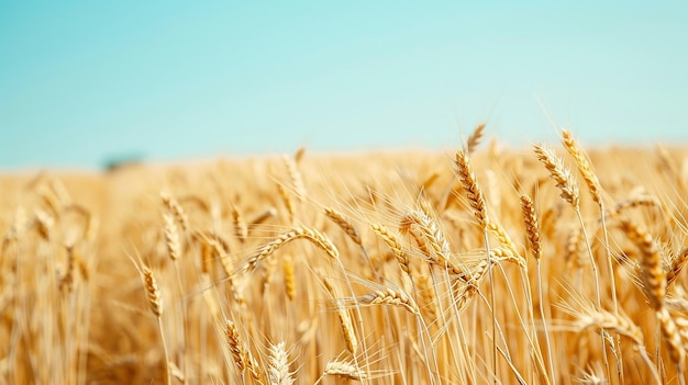 wheat field against a blue sky