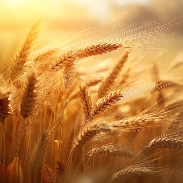 wheat field against a sunset background