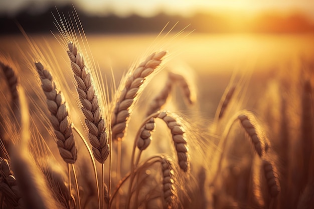 Wheat field Background for the desktop AI generated