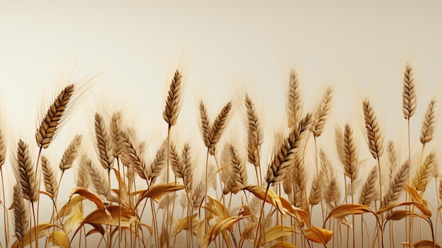 A wheat field border isolated on transparent background