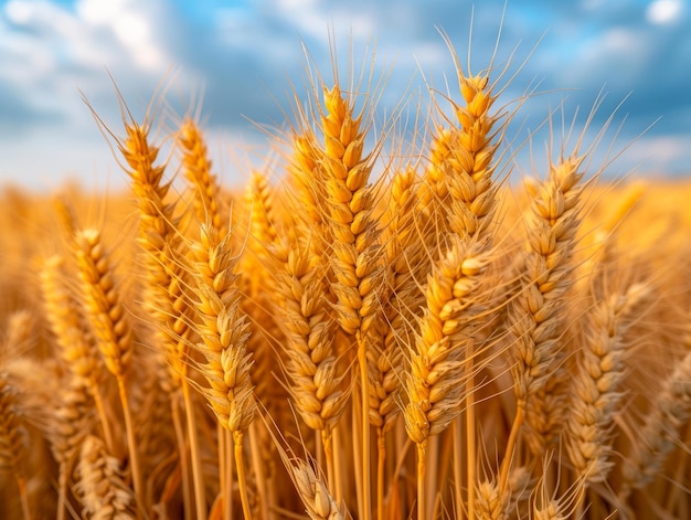 Wheat field on the bright sunny day