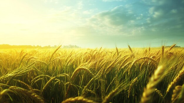 Photo wheat field in the sunset