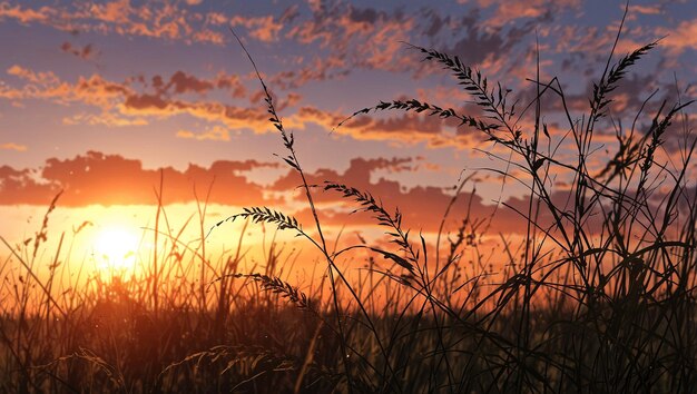 wheat field in the sunset