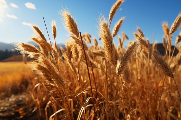 Wheat fields glowing in the late autumn sun