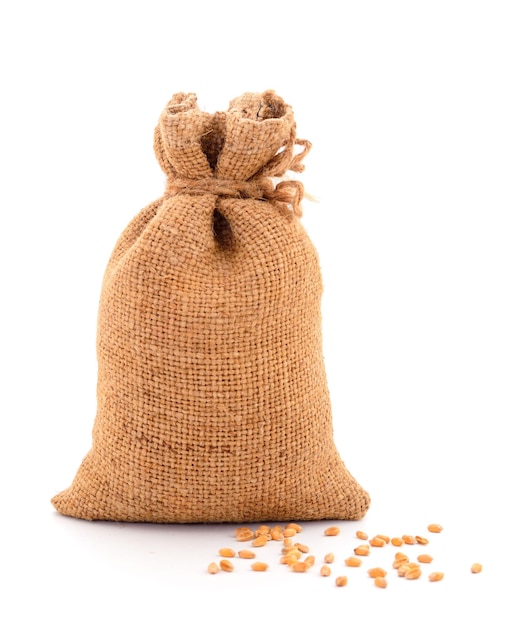 Wheat grain in sack