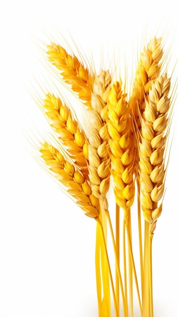 wheat isolated on white close up