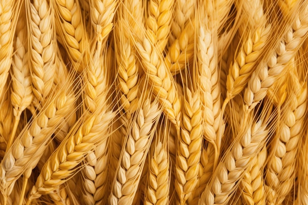 Wheatears background Closeup of wheat ears texture