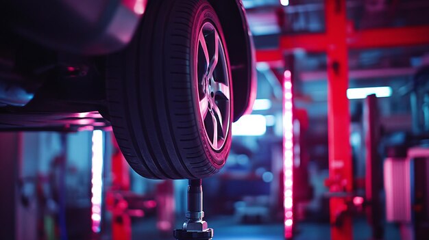 Photo wheel balancing in an automotive service center