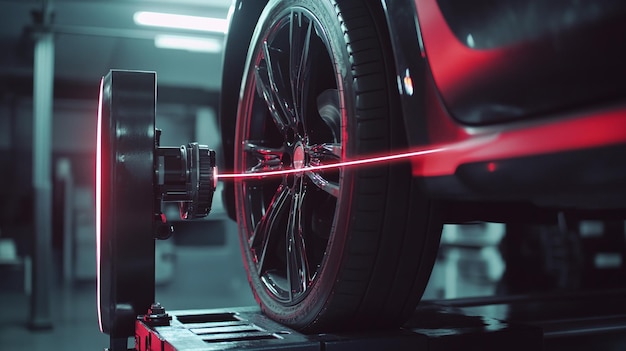 Photo wheel balancing in an automotive service center