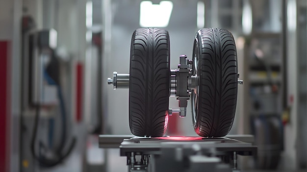 Photo wheel balancing in an automotive service center