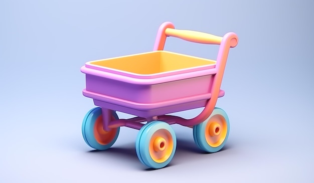 Wheelbarrow toy in soft colors plasticized material educational for children to play with AI gene