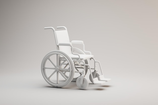 Wheelchair model a white wheelchair on a white background 3D render