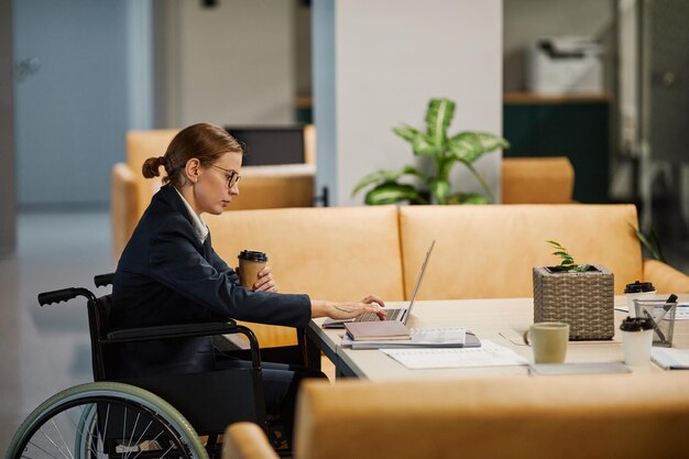 Wheelchair User in Modern Office