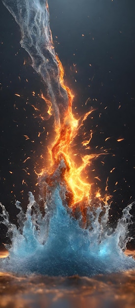 When fire and water work together to become a powerful storm jpg images for phone wallpaper