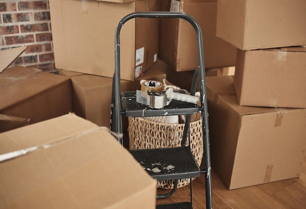 Wherever you go you may find happiness Shot of a bunch of boxes in a room at home