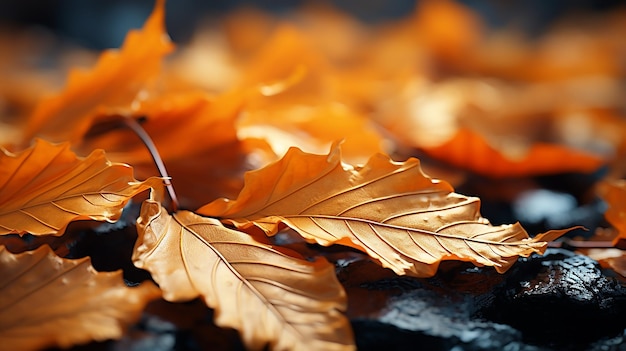 Whimsical Autumn Leaves Beautifully Floating in the Air