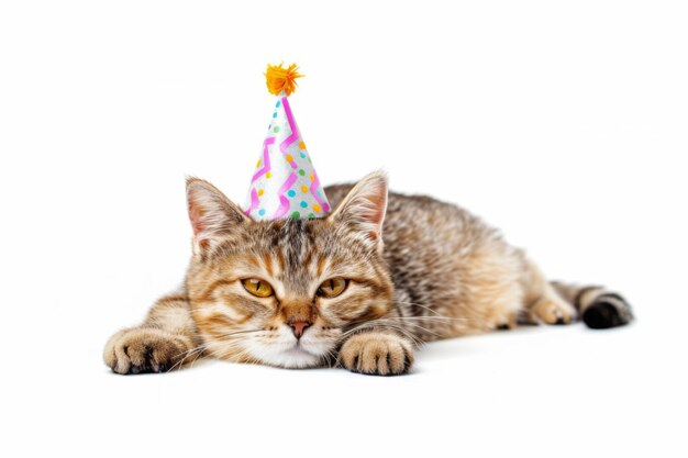 Whimsical Cat Birthday Celebration Scene