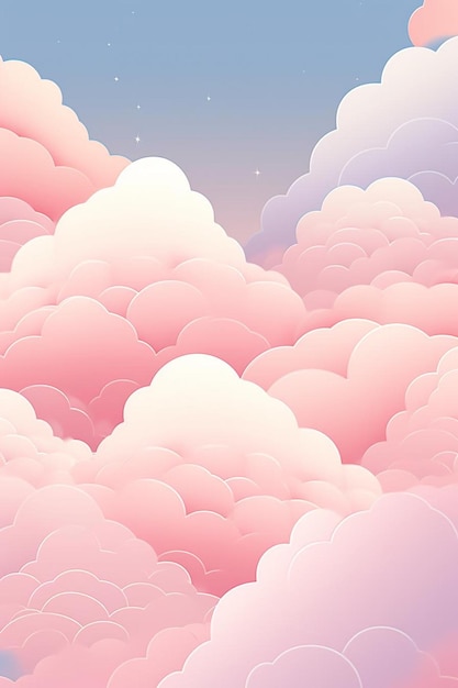 Whimsical cloud patterns phone background image