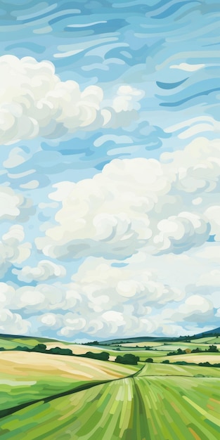 Photo whimsical comic strip a playful illustration of clouds and white land on a blue sky