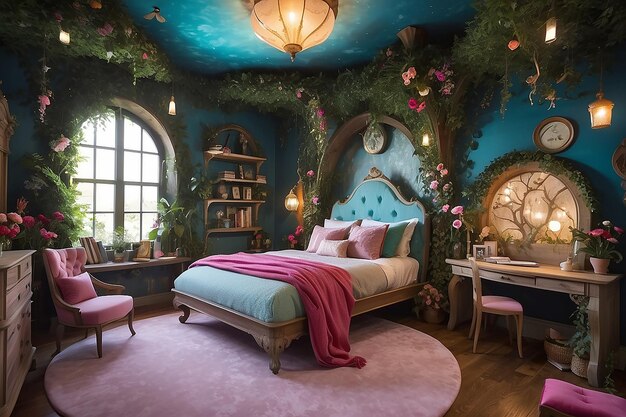 Photo whimsical fairy tale bedroom