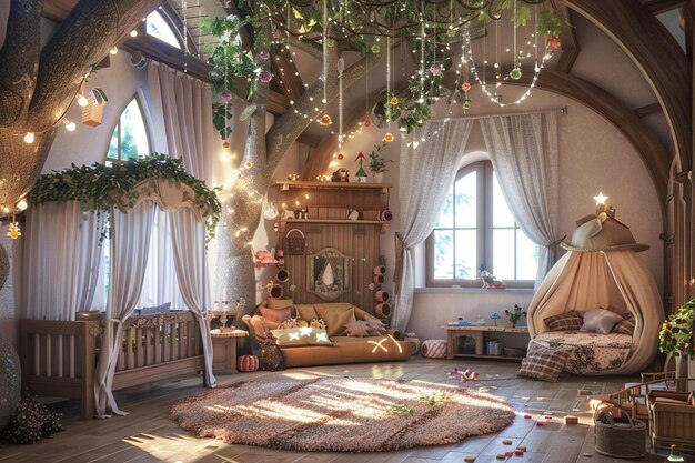 Photo whimsical fairytalethemed nurseries with enchanted