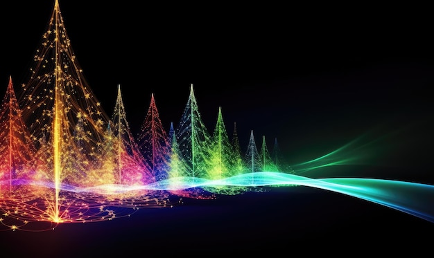 Whimsical fantasy background with abstract Christmas tree Creating using generative AI tools