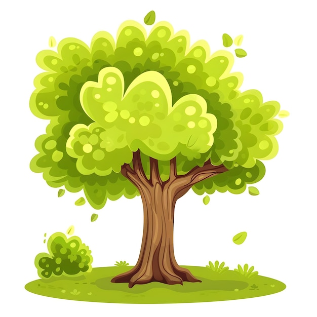 Whimsical Flourishing Tree in Serene Landscape