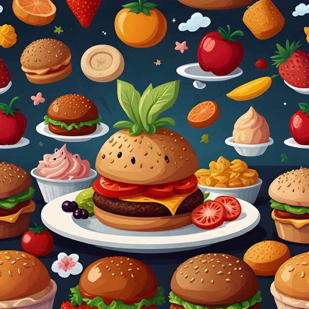 Whimsical Food Cartoon Illustrations for Your Design Projects