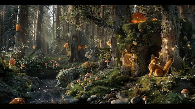 Whimsical Forest Talking Animals and Hidden Wonders