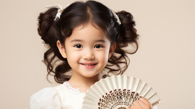 Whimsical Girl With a Magical Fan