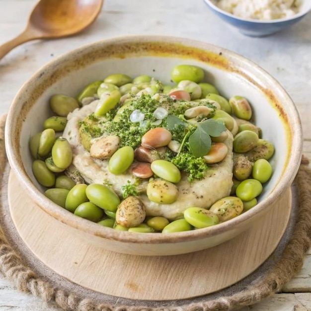 Photo whimsical legumes and nutritious bean bowls a playful and wholesome collection