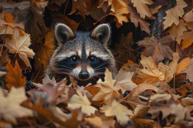 A whimsical moment as a raccoon playfully investig generative ai