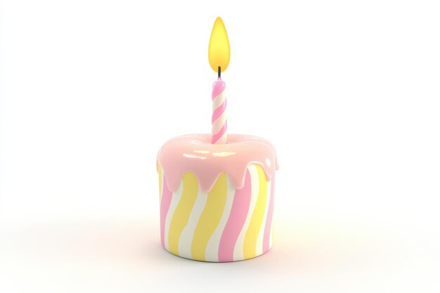 Photo a whimsical pastel cupcake with a lit candle awaiting a joyful celebration moment