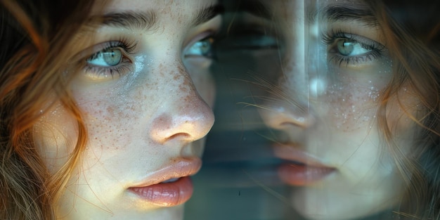 Whimsical Portrait of a Freckled Beauty