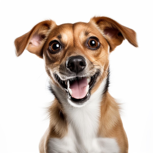 Whimsical Pup Funny Dog on White Isolated Background Generative AI