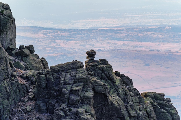 Whimsical rock forms high in the mountains of the Community of Madrid La Morcuera Guadarrama