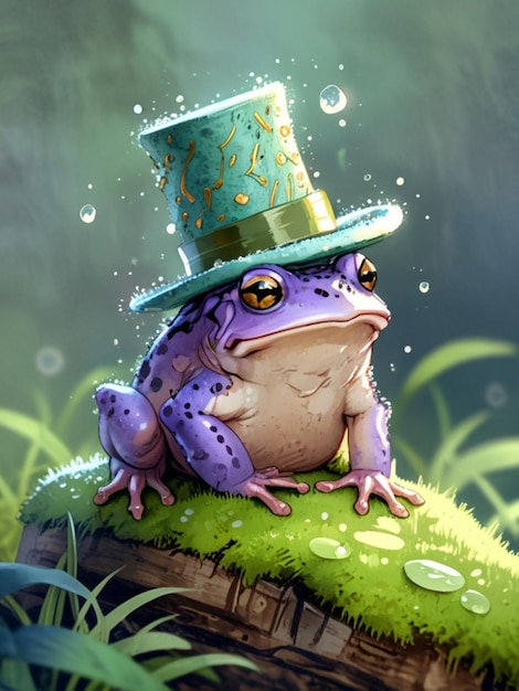 A whimsical toad in magical forest