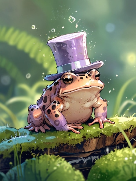 A whimsical toad in magical forest