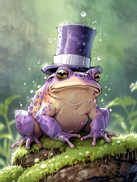 A whimsical toad in magical forest