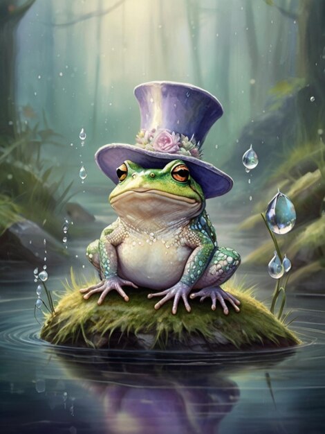 A whimsical toad in magical forest