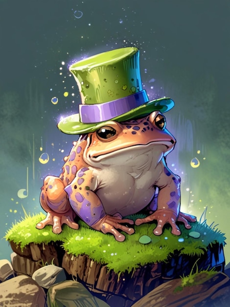 A whimsical toad in magical forest